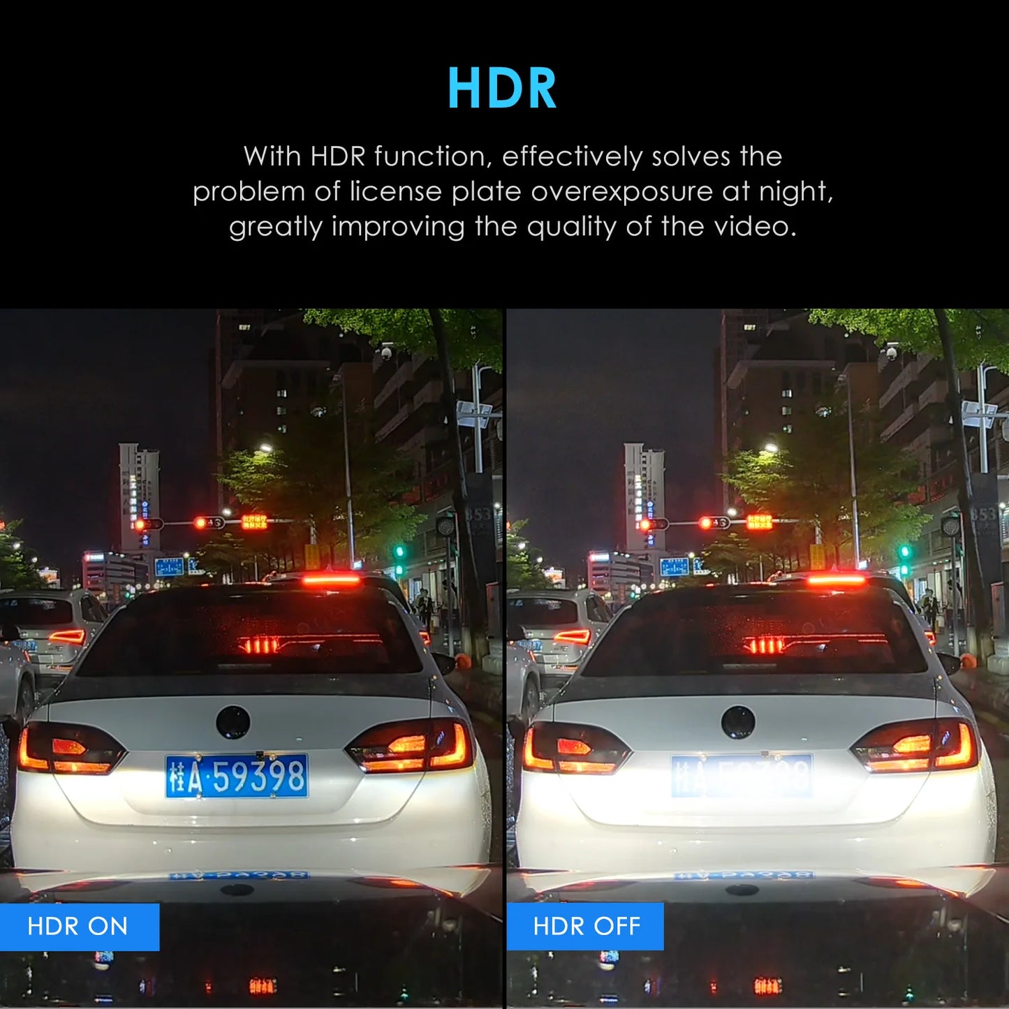 A119 V3 2K Car DVR Super Night Vision Quad HD Dash Cameras Parking Mode G-Sensor Rota Lens 2560 * 1600P Optional GPS CPL