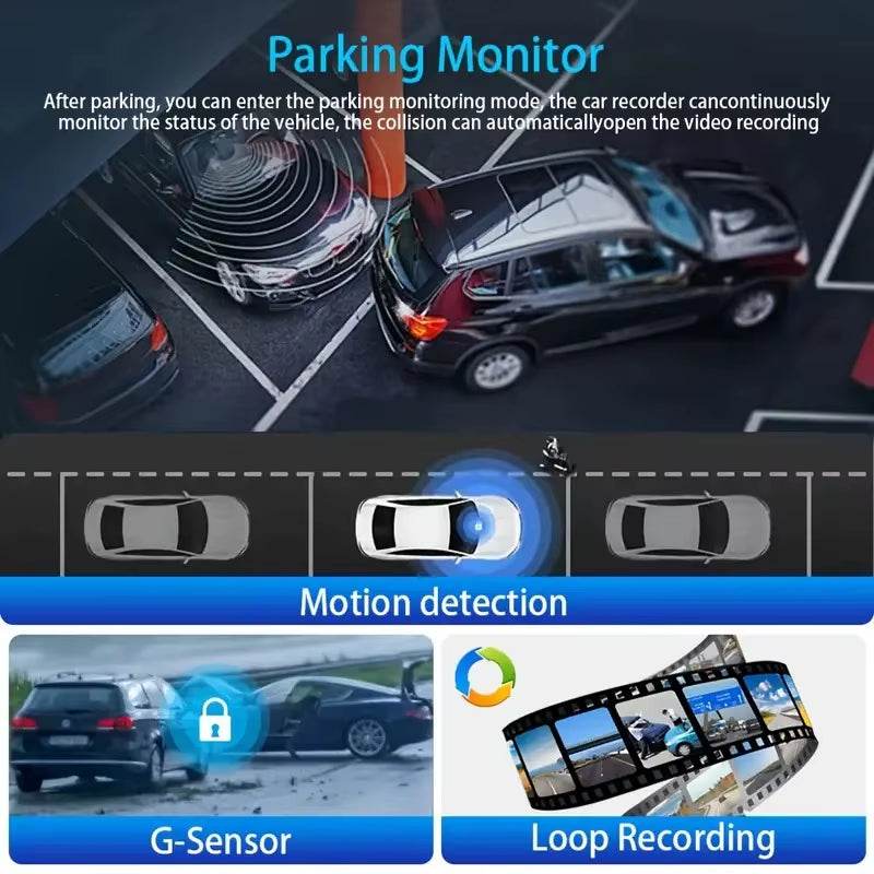 3Camera Dash Cam 2Cam Car Camera 1080P Video Recorder WIFI Car DVR Front Rear View Camera Night Vision Black Box Car Accessories