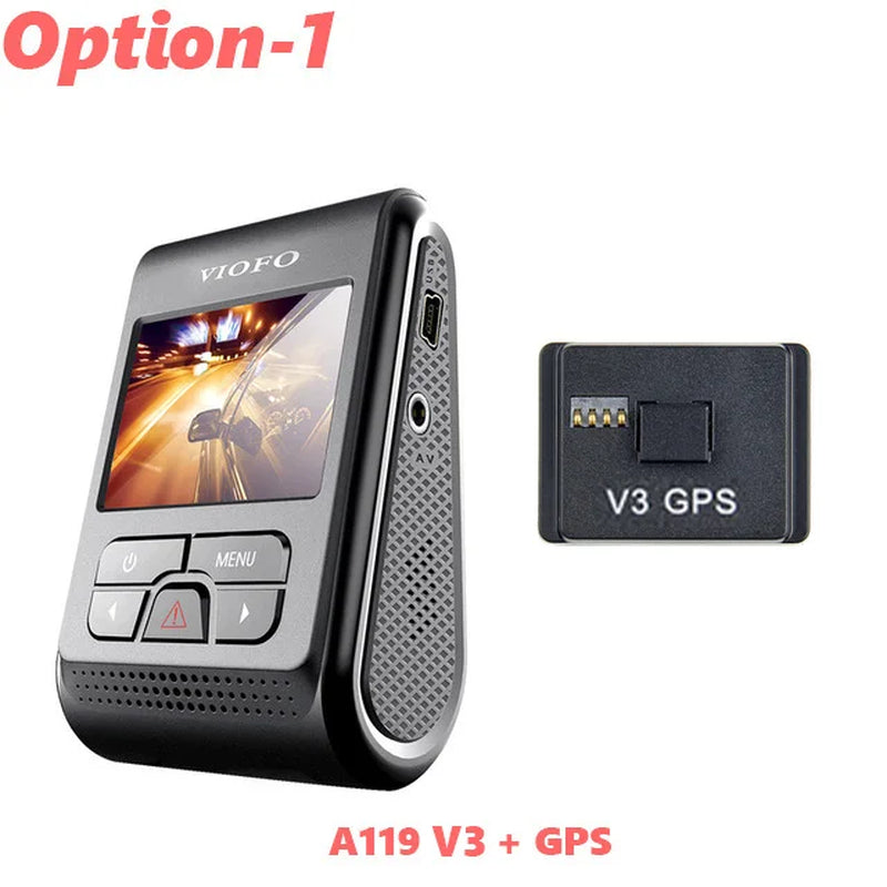 A119 V3 2K Car DVR Super Night Vision Quad HD Dash Cameras Parking Mode G-Sensor Rota Lens 2560 * 1600P Optional GPS CPL