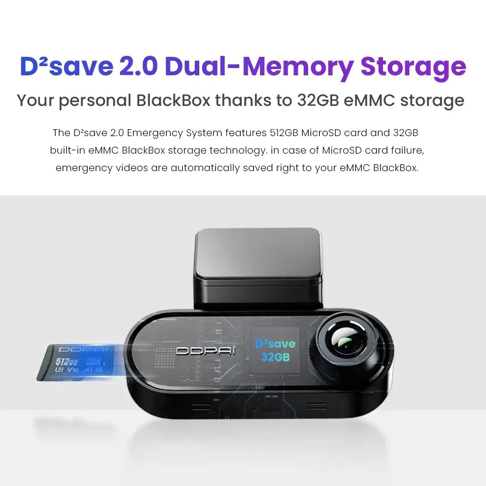 DDPAI N5 Dual 4K Dash Cam Front and Rear Ultra HD Resolution Dash Camera Car DVR Al Base Radar Nightvis ADAS GPS Auto Recorder
