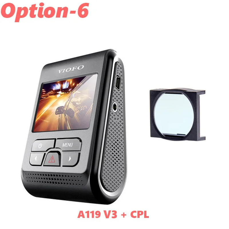 A119 V3 2K Car DVR Super Night Vision Quad HD Dash Cameras Parking Mode G-Sensor Rota Lens 2560 * 1600P Optional GPS CPL