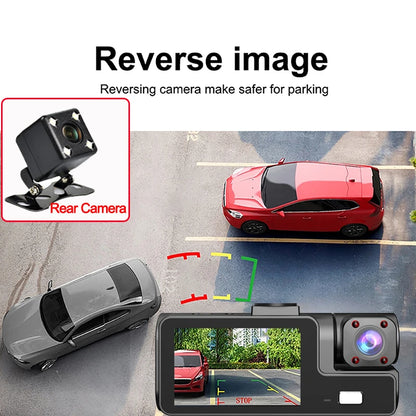 WIFI APP Control Car Dvr 3 Channel 1080P Dash Cam for Cars Front and Rear View Recorder Video Car Camera for Car Assecories