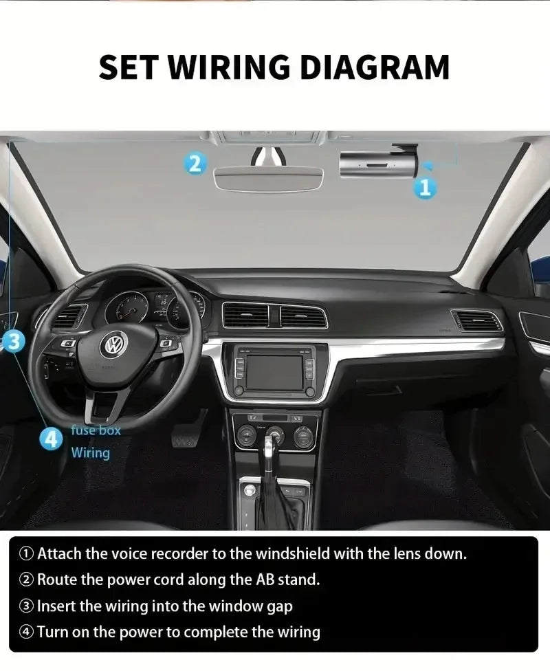 USB Wifi 1080P Dash Cam for Car DVR Black Box 1080P 360 Degree Dash Cam APP Control Video Dashcam Car Camera Driving Recorder
