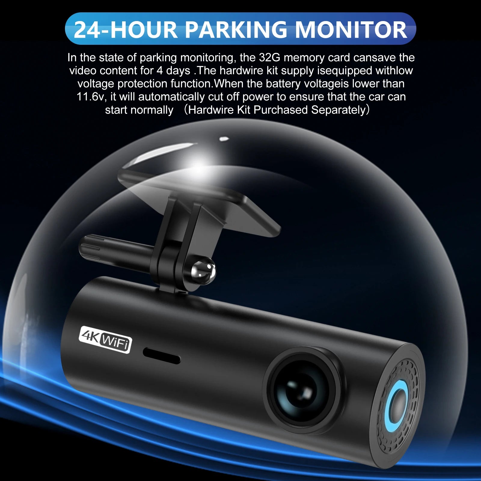 3840*2160P Car Dvr Dashcam 4K Dash Cam for Cars Drive Video Recorder Front Camera Wifi for Vehicle Supplies 24H Parking Night V