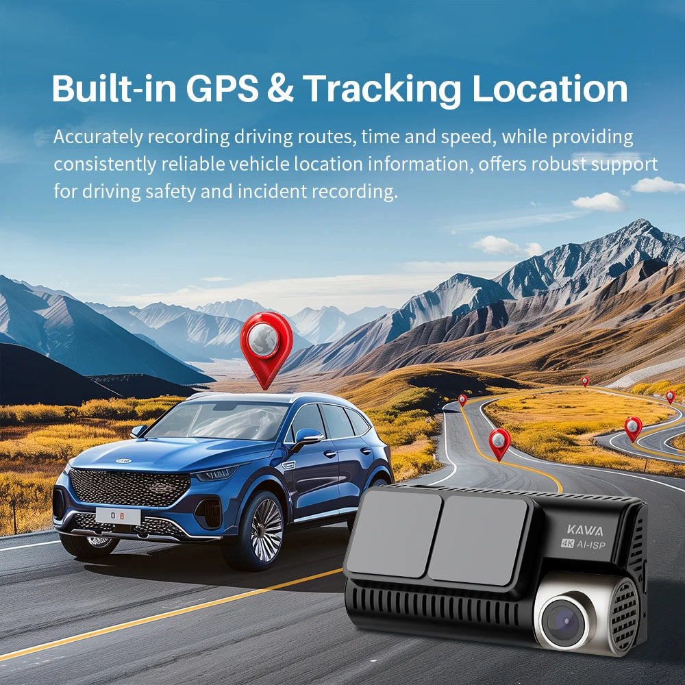 D11 Front and Rear Dash Cam 4K Wifi Car DVR GPS Video Recorder AI-ISP Color Night Vision, Sony Starvis AUTO Dual Dashcam