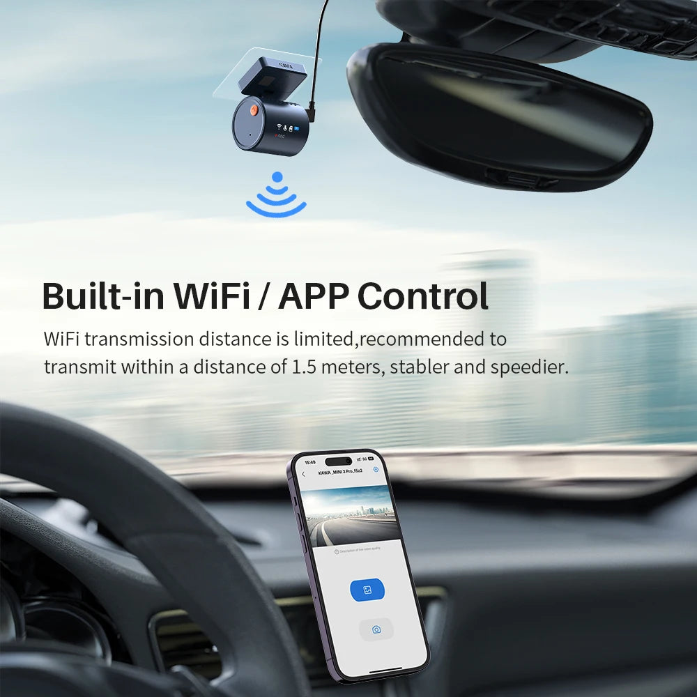 Dash Cam  MINI3 Pro Gen2 Car Dvr 2K Auto Video Recorder Upgrade Car Camera,Wifi&App/Voice Control,Night Vision Tiny Dashcam