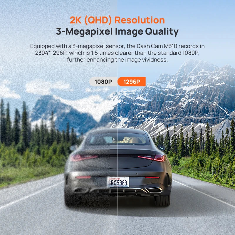 Dash Cam M310 1296P Resolution 130°FOV Smart Voice Control Support 24H Parking Guard Night Vision  M310 Car DVR