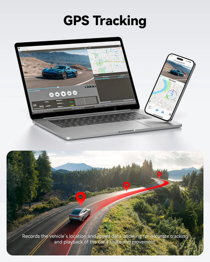 4K Dash Cam WIFI GPS Mini CAR DVR Front and Rear Dual Lens Video Recorder Black Box Night Vision 24H Parking Monitor