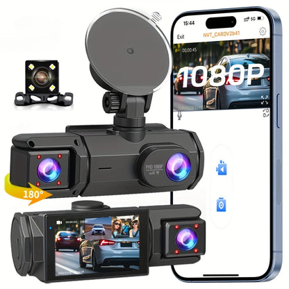 3-Channel Dash Cam WIFI CAR DVR 1080P 3-Lens inside Vehicle Dash Camthree Way Camera Dvrs Recorder Video Registrator Camcorder