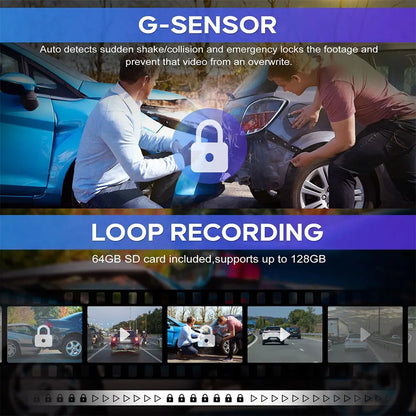 3 Channel Car DVR 4K 3-Lens Front inside Rear GPS Wifi Dash Cam DVR Recorder Video Registrator Car Camera 24H Parking Monitor