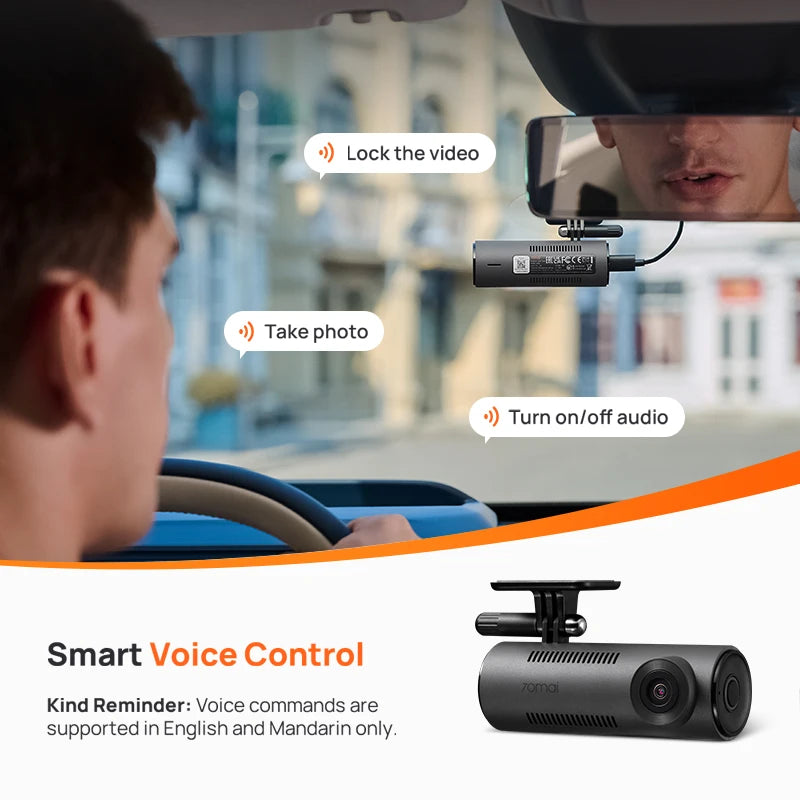 Dash Cam M310 1296P Resolution 130°FOV Smart Voice Control Support 24H Parking Guard Night Vision  M310 Car DVR