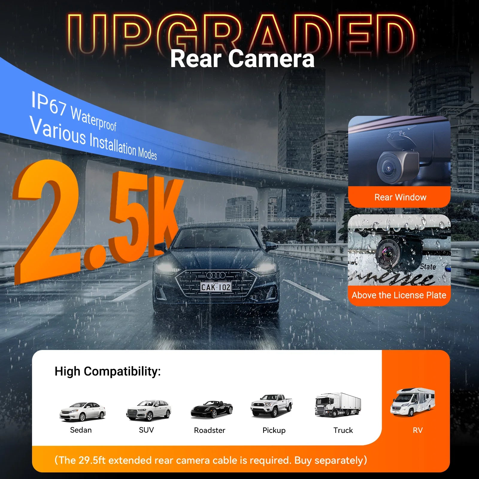 N4S Dashcam 3 Channel Wifi STARVIS 2 2.7K+1440P+1440 Waterproof Rear Camera HDR IR Night Vision GPS 24H Packing Mode
