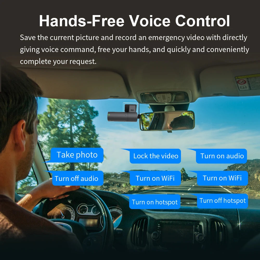 1440P  Car DVR D6 Dash Cam 2K Video Recorder Wifi/App/Voice Control Dash Camera WDR G Sensor Night Vision Hidden Dashcam