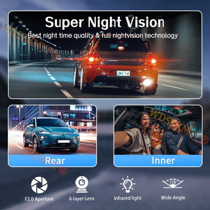 WIFI Dash Cam for Car 2/3 Channel Front Rear Camera 1080P Video Recorder Dashcam Black Box Car DVR Optionalrear View Camera