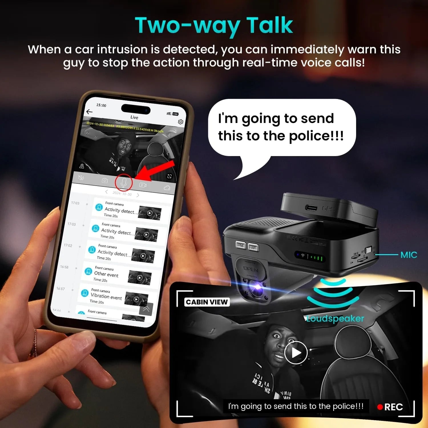 4G Dual Dash Cam Front and inside 1296P+1080P GPS Tracker Remote Live Streaming Parking Monitor Night Vision Wifi App Control
