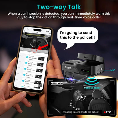 4G Dual Dash Cam Front and inside 1296P+1080P GPS Tracker Remote Live Streaming Parking Monitor Night Vision Wifi App Control