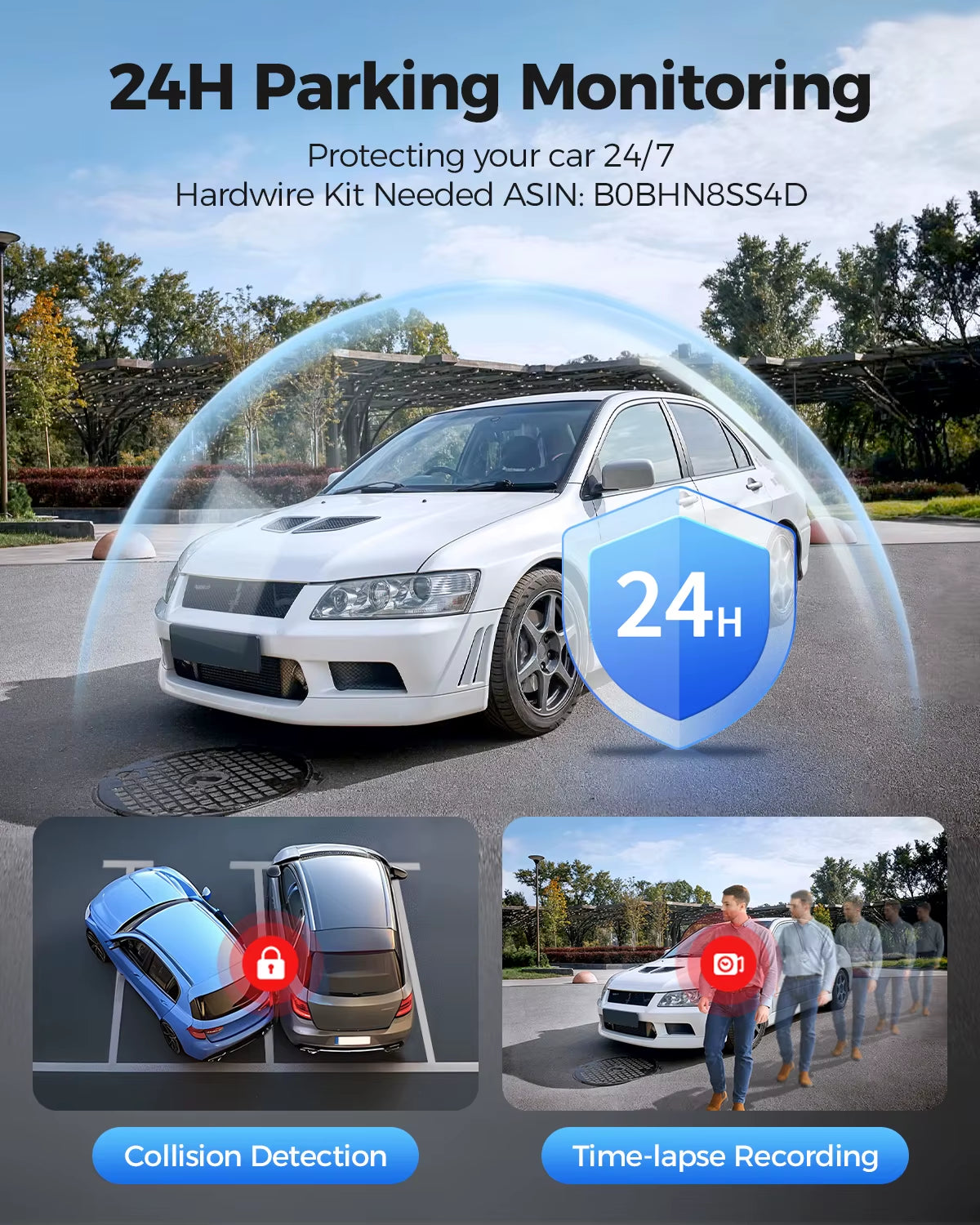 Dash Cam M300S 4K+1080P Dual Dash Car Camera Built-In Wifi GPS ADAS Car DVR 24H Parking Mode Night Vision Black Box