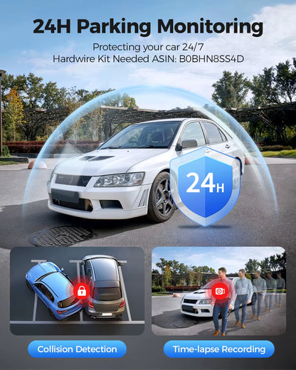 Dash Cam M300S 4K+1080P Dual Dash Car Camera Built-In Wifi GPS ADAS Car DVR 24H Parking Mode Night Vision Black Box