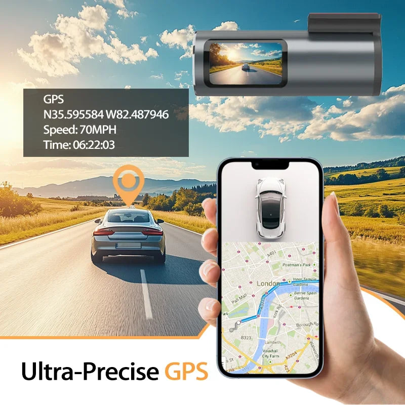 Dash Cam 4K Wifi GPS Dash Camera for Cars Mini Front Car DVR 24H Parking Mode G-Sensor Car Driving Video Recorder Loop Recording