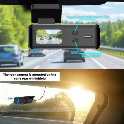 4K WIFI Dash Cam 2160P Car DVR Front and Rear Dual Lens Auto Car Camera with Night Vision G-Sensor 24H Parking Monitor