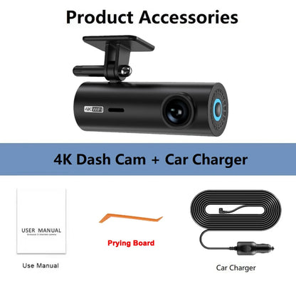 3840*2160P Car Dvr Dashcam 4K Dash Cam for Cars Drive Video Recorder Front Camera Wifi for Vehicle Supplies 24H Parking Night V