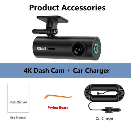 3840*2160P Car Dvr Dashcam 4K Dash Cam for Cars Drive Video Recorder Front Camera Wifi for Vehicle Supplies 24H Parking Night V