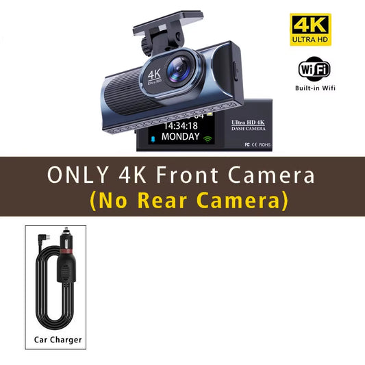 UHD 4K+2.5K Car DVR Front and Back Dash Cam Camera 5G WIFI GPS Dashcam Mini Black Box with 24H Parking Monitor Night Vision