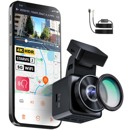 Element1 Pro 4Kmini Dashcam Front STARVIS 2 Platepix™ HDR Night Vision Built-In 5G Wifi GPS Car Dash Cam Support 1TB Ma