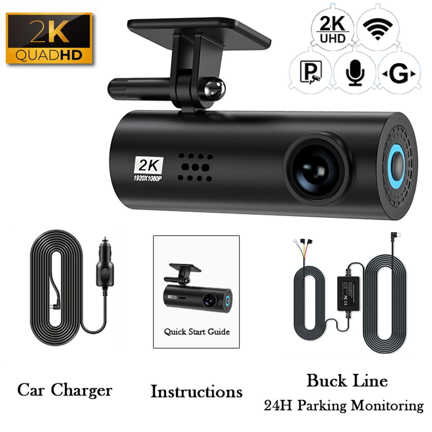 Dash Cam Auto 4K Wifi Front Camera Mini Car DVR Video Recorders Night Vision 24H Parking Monitor Surveillance Recording Camera