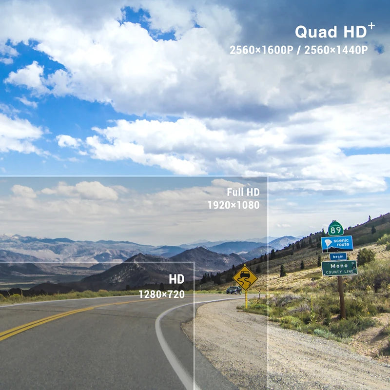 A119 V3 2K Car DVR Super Night Vision Quad HD Dash Cameras Parking Mode G-Sensor Rota Lens 2560 * 1600P Optional GPS CPL