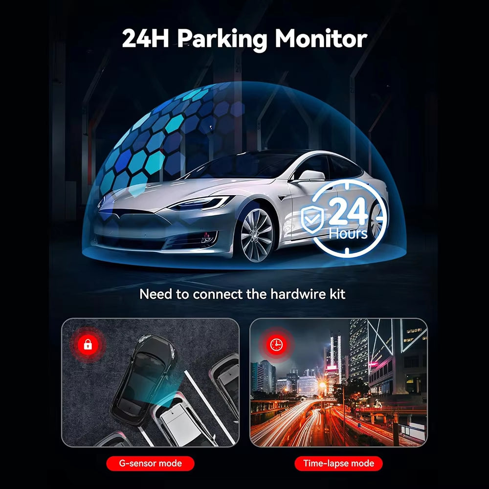 Dash Cam  H5Pro Dual Front and Rear 4K+1080P Ultra HD Resolution Dash Camera Night Vision G-Sensor Loop Recording Camera