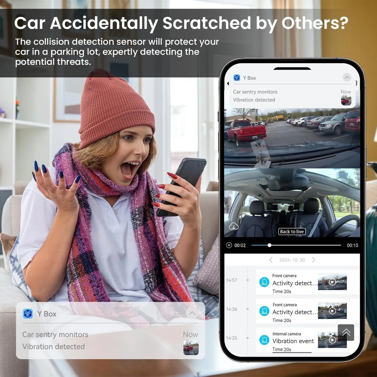 4G Dual Dash Cam Front and inside 1296P+1080P GPS Tracker Remote Live Streaming Parking Monitor Night Vision Wifi App Control