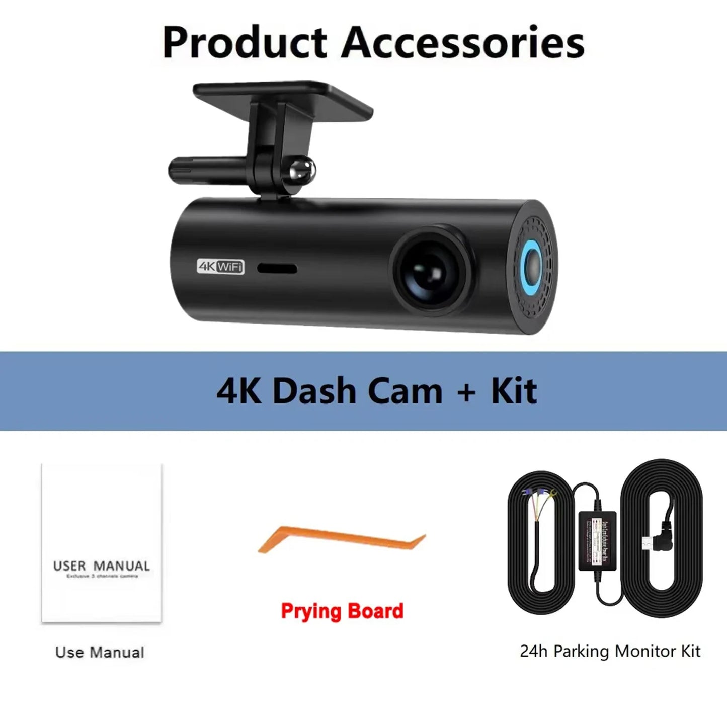 3840*2160P Car Dvr Dashcam 4K Dash Cam for Cars Drive Video Recorder Front Camera Wifi for Vehicle Supplies 24H Parking Night V