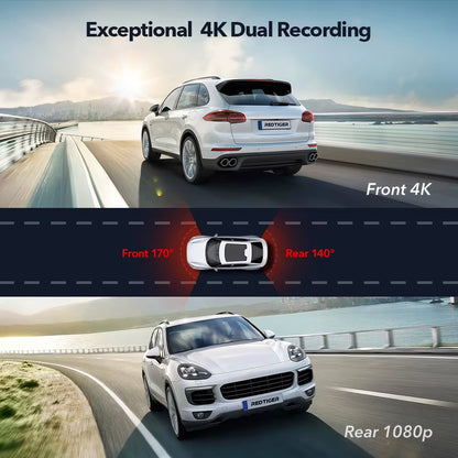 F9 Dash Cam 4K Front and Rear Wifi GPS Car Camera for Parking Mode Car Dvr for Night Vision Car Recorder by App Control