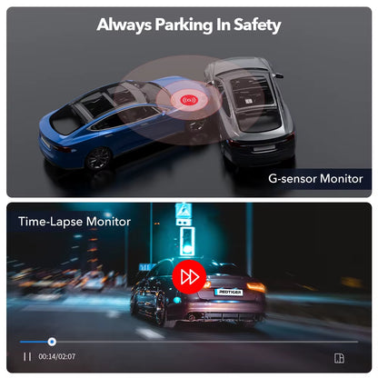 F9 Dash Cam 4K Front and Rear Wifi GPS Car Camera for Parking Mode Car Dvr for Night Vision Car Recorder by App Control