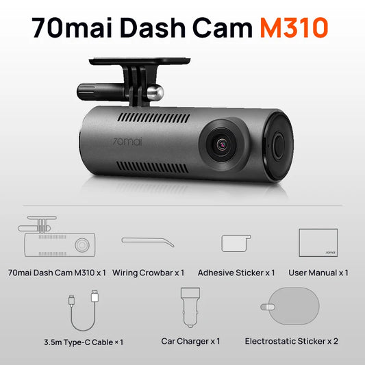 Dash Cam M310 1296P Resolution 130°FOV Smart Voice Control Support 24H Parking Guard Night Vision  M310 Car DVR