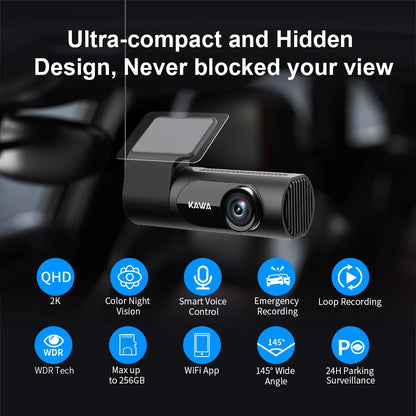 1440P  Car DVR D6 Dash Cam 2K Video Recorder Wifi/App/Voice Control Dash Camera WDR G Sensor Night Vision Hidden Dashcam