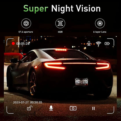 4K Wifi Dual Dash Cam Real 4K Optional Rear/ Cabin Cam Installation 3"IPS Nightvision 24H Parking Mode Dashboard Camera Recorder