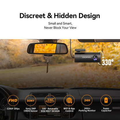 Mini Pro Dash Cam 1296P Wifi Car DVR Camera Video Recorder Dashcam Night Vision Dash Camera Recorder 24H Parking Monitor