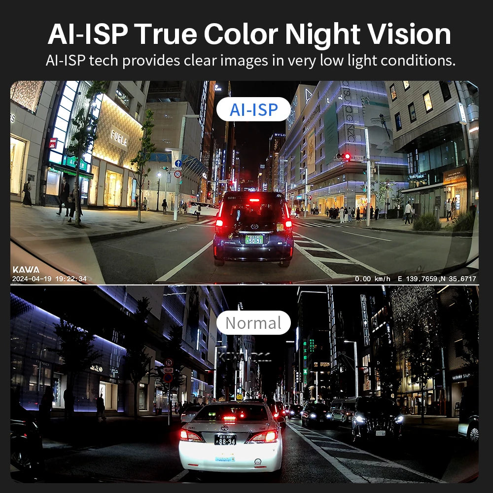 D11 Front and Rear Dash Cam 4K Wifi Car DVR GPS Video Recorder AI-ISP Color Night Vision, Sony Starvis AUTO Dual Dashcam