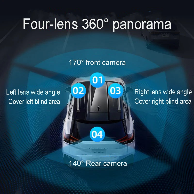 4 Channel Hidden Dash Cam with APP 4K HD Night Vision 24/7 Parking Monitor G-Sensor Loop Recording Motion Detection WDR Blackbox