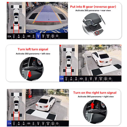 2024 New AHD 1080P 3D 360 Degree HD Bird View System Cameras Car Parking Surround View 4CH Video Recorder DVR Monitor