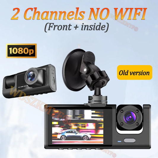 WIFI Dash Cam for Car 2/3 Channel Front Rear Camera 1080P Video Recorder Dashcam Black Box Car DVR Optionalrear View Camera