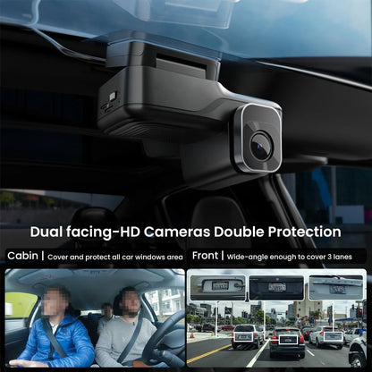4G Dual Dash Cam Front and inside 1296P+1080P GPS Tracker Remote Live Streaming Parking Monitor Night Vision Wifi App Control