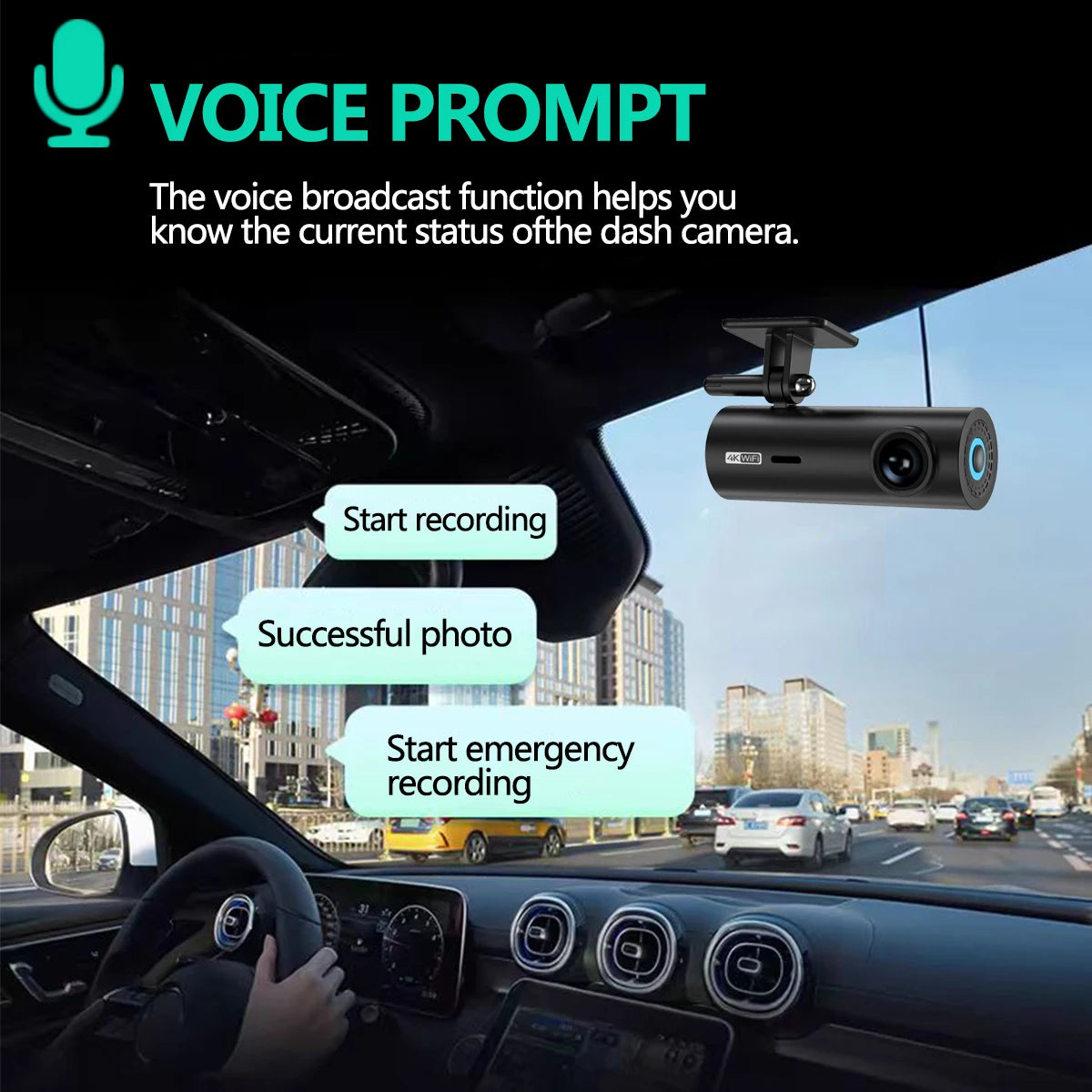 Dash Cam Auto 4K Wifi Front Camera Mini Car DVR Video Recorders Night Vision 24H Parking Monitor Surveillance Recording Camera