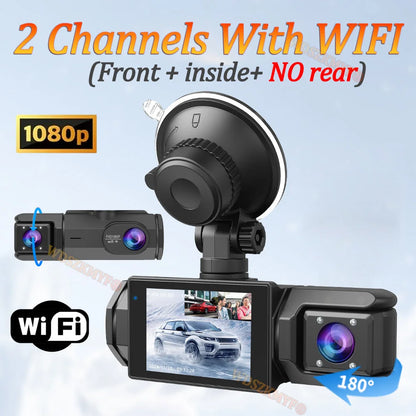 WIFI Dash Cam for Car 2/3 Channel Front Rear Camera 1080P Video Recorder Dashcam Black Box Car DVR Optionalrear View Camera