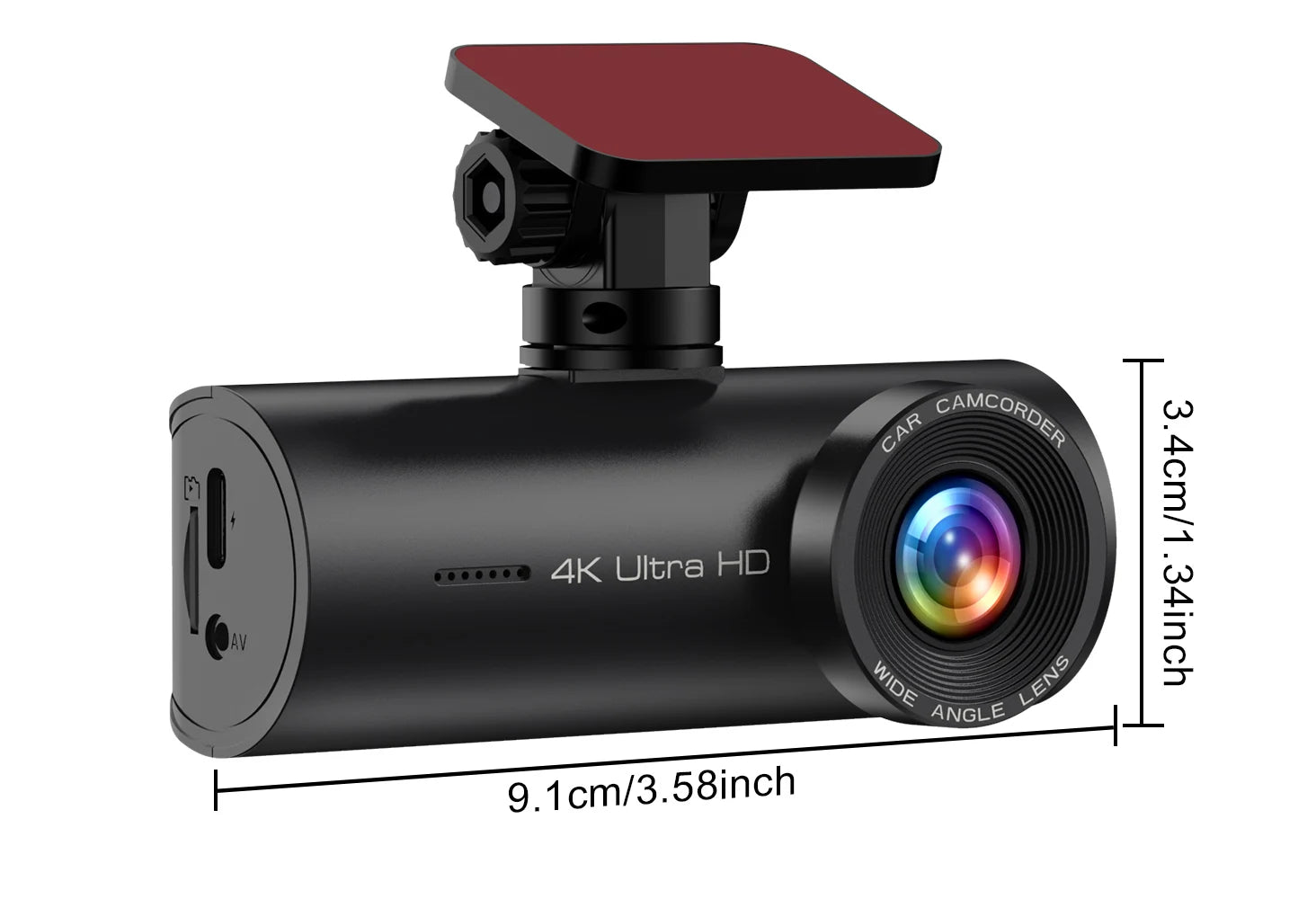 4K+1080P Dash Cam with Wifi, 170° Wide Angle, Night Vision, Loop Recording, Parking Monitor, Vehicle Camera with App Control