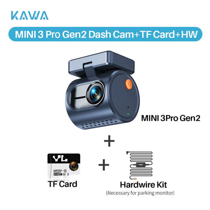 Dash Cam  MINI3 Pro Gen2 Car Dvr 2K Auto Video Recorder Upgrade Car Camera,Wifi&App/Voice Control,Night Vision Tiny Dashcam