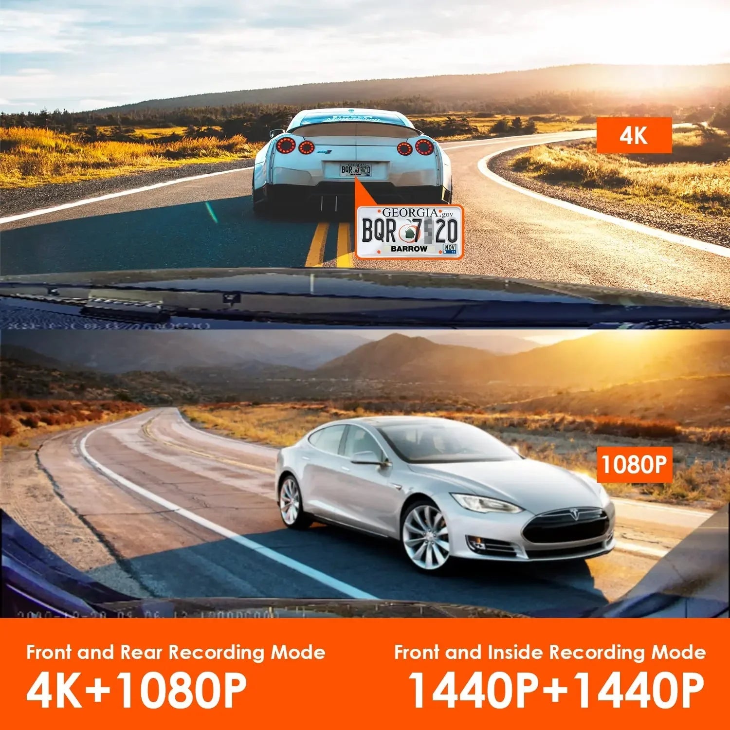 3 Channel Car DVR UHD 4K 3-Lens inside Vehicle Dash Cam Three Way Camera Dvrs Recorder Video Registrator GPS Dashcam Camcorder