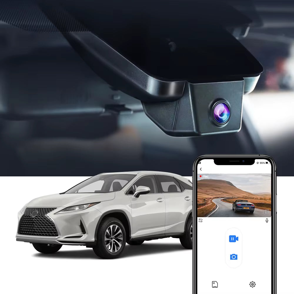 4K Dash Cam for Lexus RX 2016-2025 & RZ 2023-2025, 4K 2160P Car DVR Camera, Wifi APP Control, Wide Angle, G-Sensor